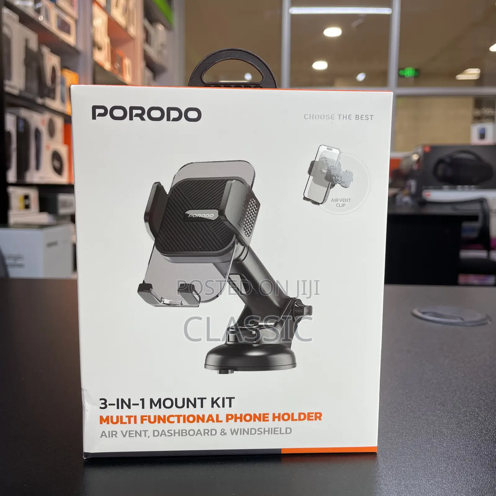 Porodo 3-in-1 Mount Kit Multi-functional Phone Holder