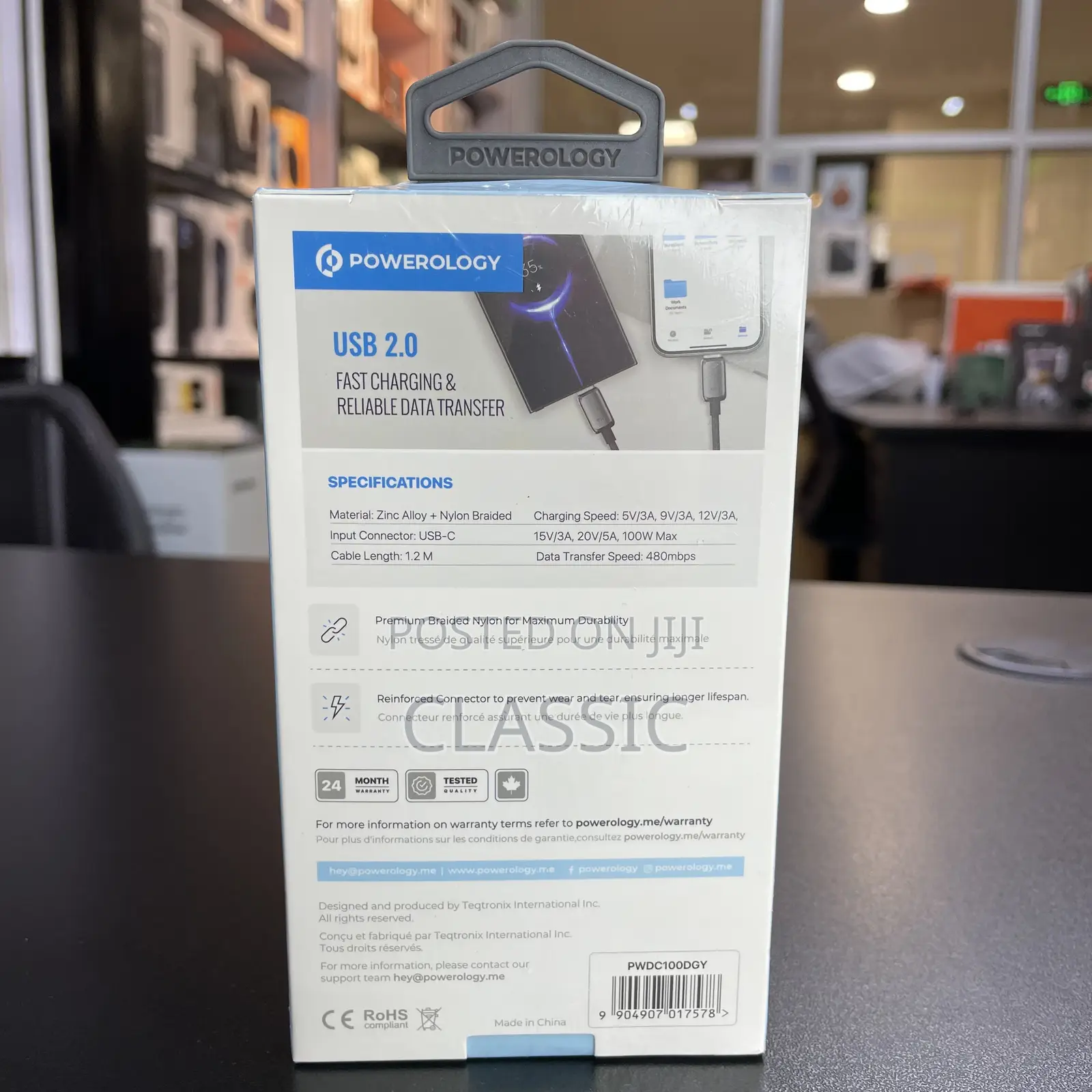 Powerology Zinco Series 2-in-1 Dual Usb-C Cable