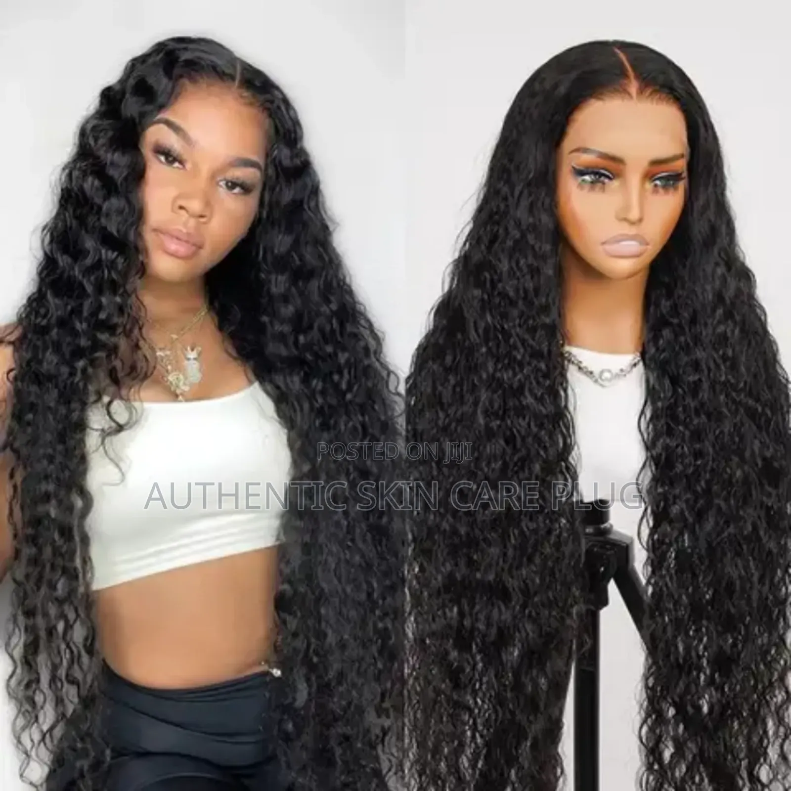 13*4 Lace Front Curly 180% Human Hair Wig - Black 28inch