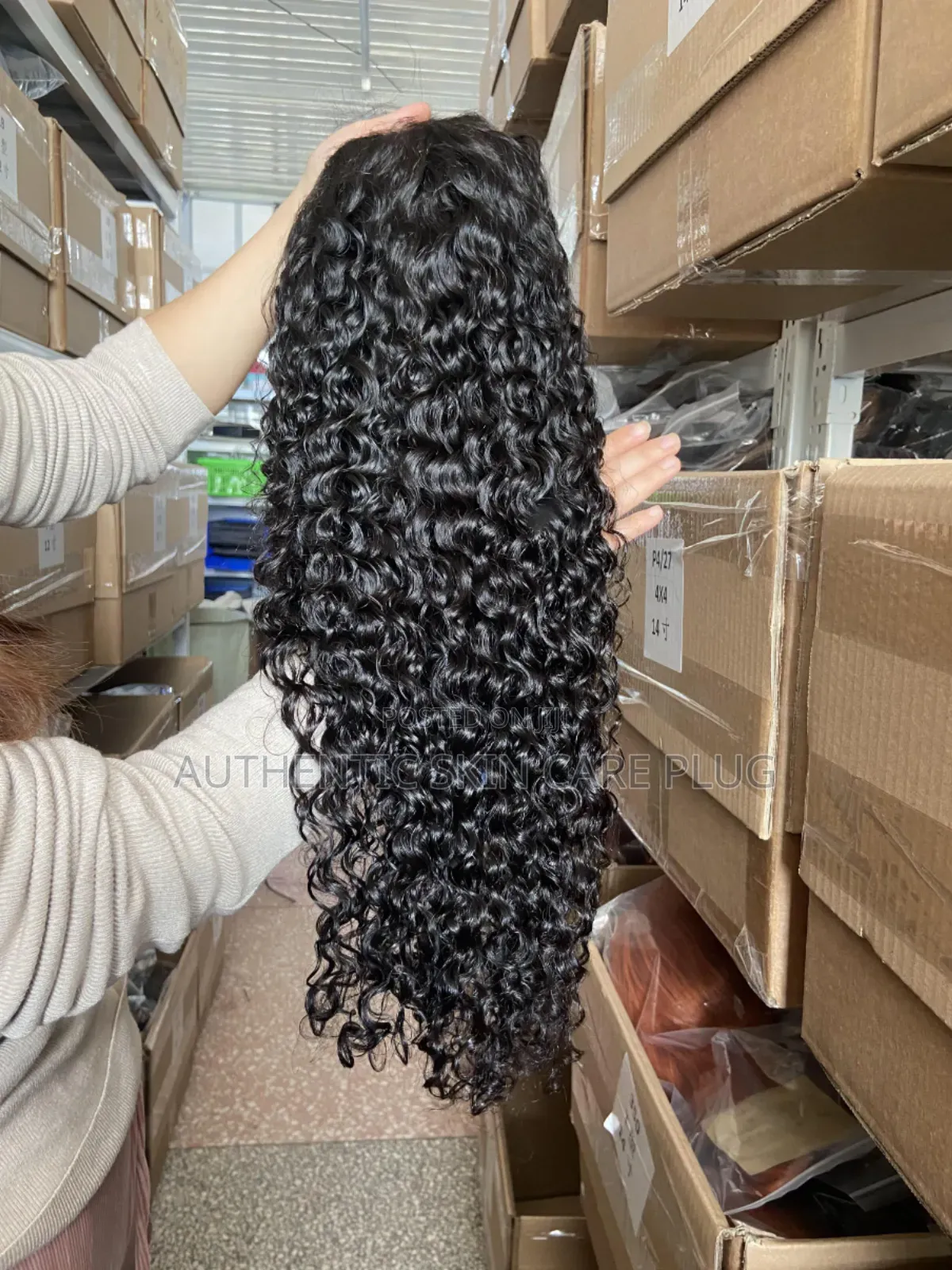 13*4 Lace Front Curly 180% Human Hair Wig - Black 28inch