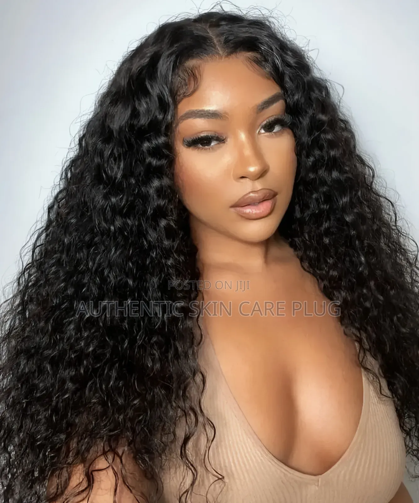 13*4 Lace Front Curly 180% Human Hair Wig - Black 28inch
