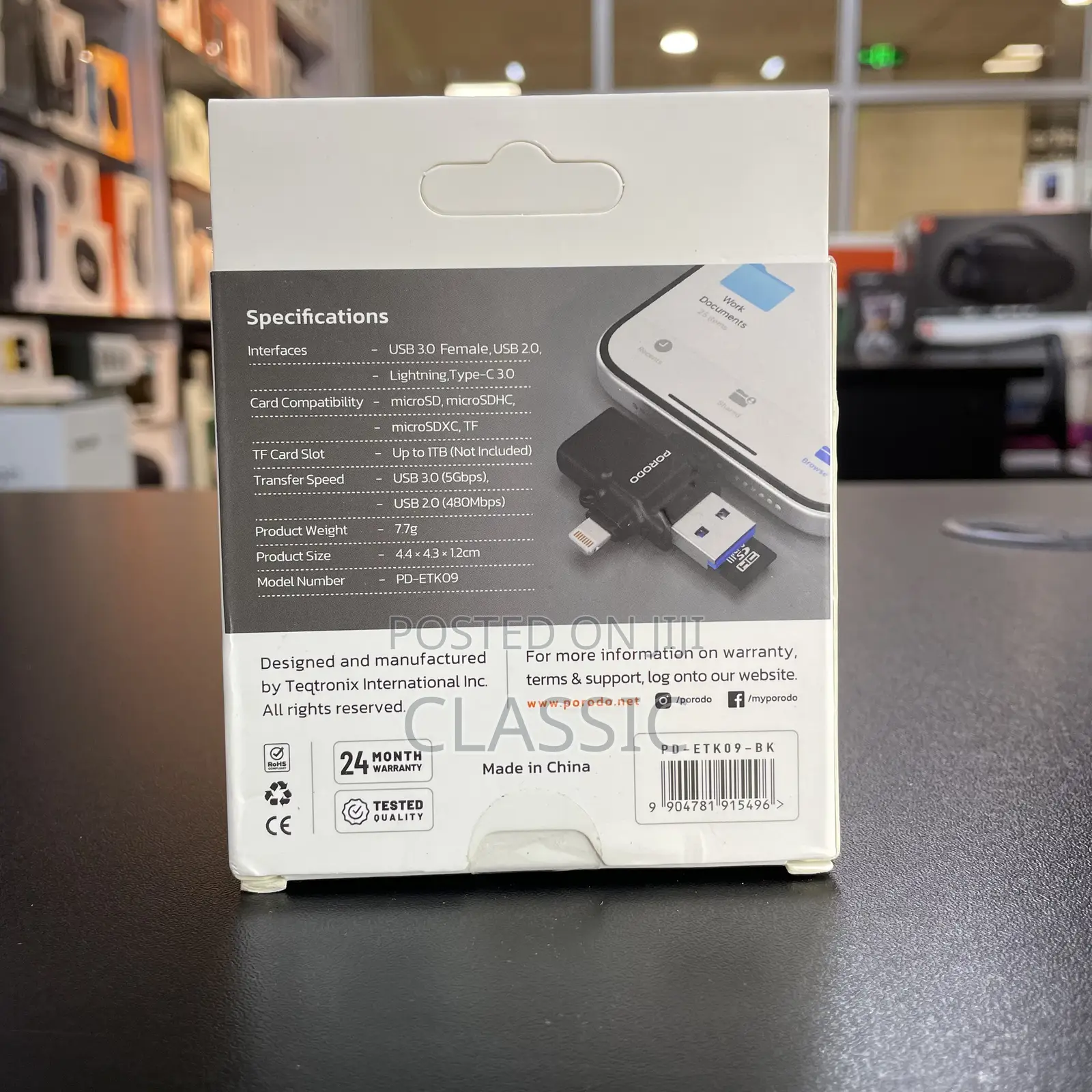 Porodo 4-in-1 Otg Adapter With Tf Card Reader