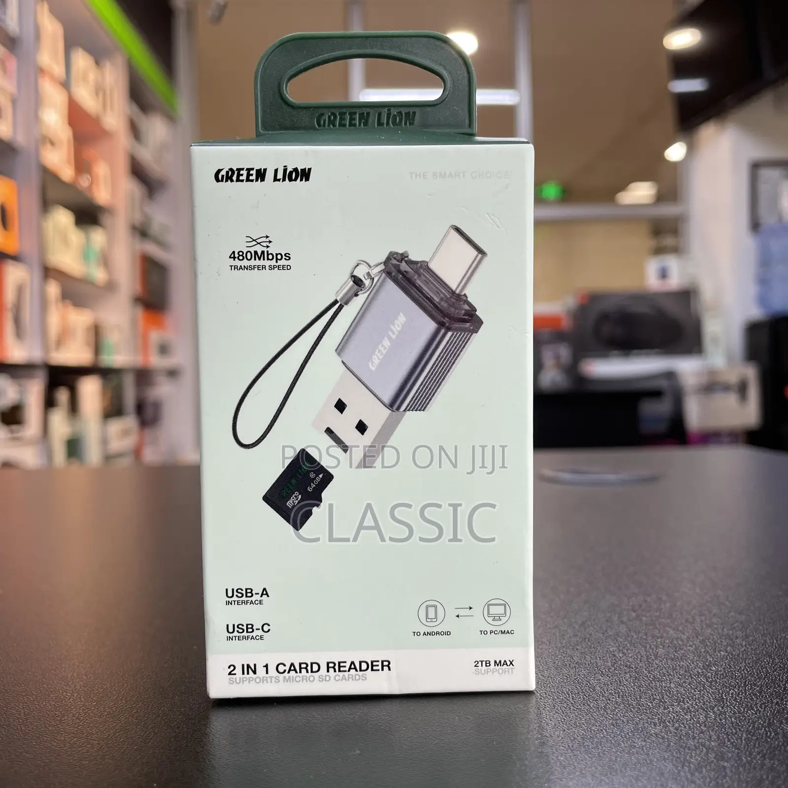 Green Lion 2-in-1 Card Reader