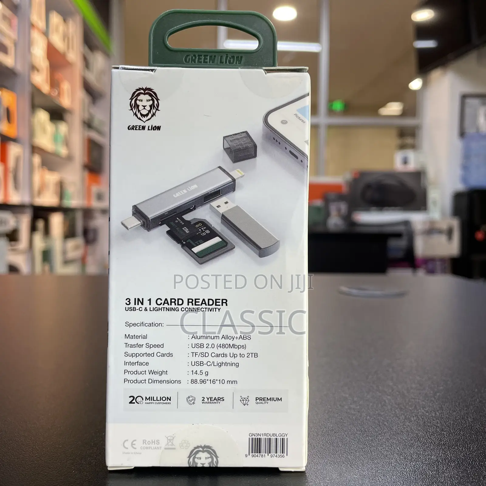 Green Lion 3-in-1 Card Reader With Usb-c Usb-a Connectivity
