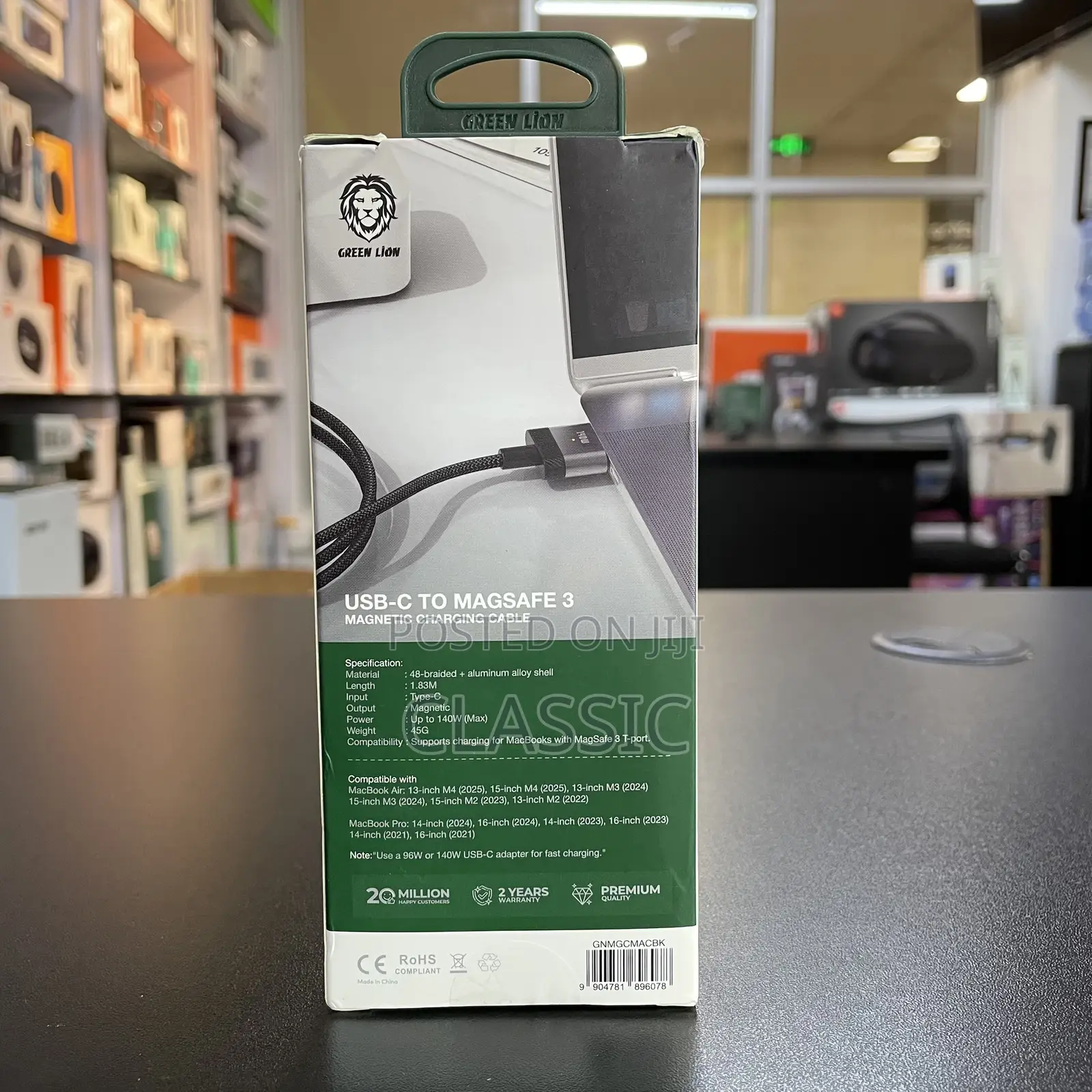 Green Lion Usb-C to Magsafe 3 Magnetic Charging Cable 140w