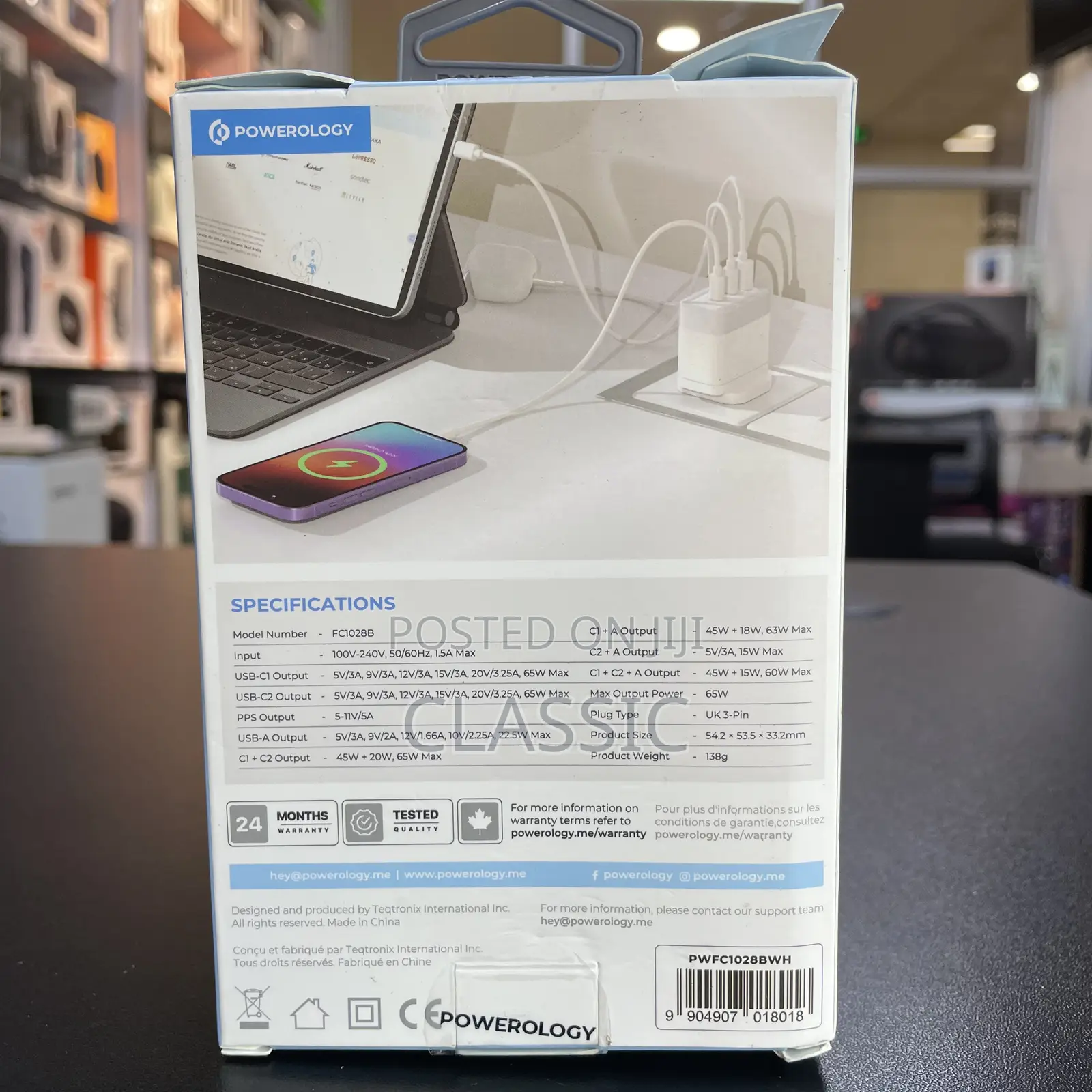 Powerology Lunex Series Fast Charging Adapter Pd 65w