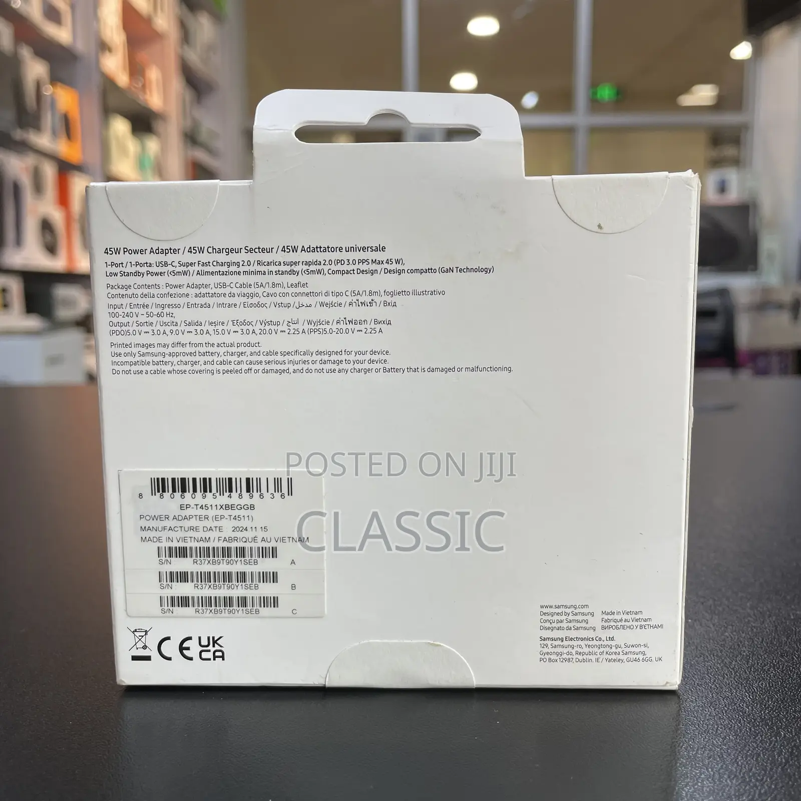 Samsung 45w Pd Adapter With Usb-C to Usb- C Cable