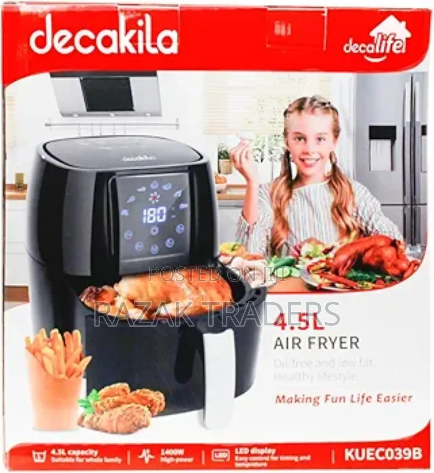 Air Fryer 4.5 L Air Fryer Digital Decakila Kuec039b