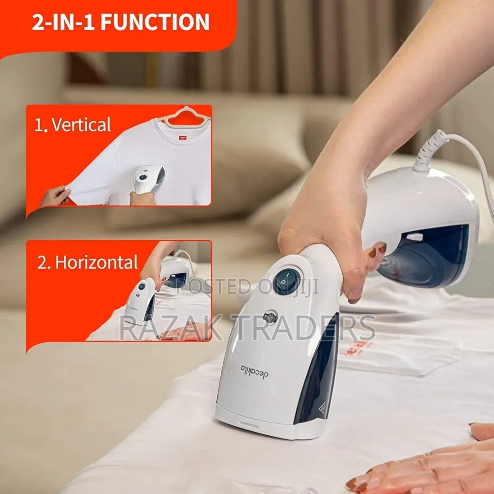 Portable Garment Steamer, 200ml, 25sec, 12min, Anti Calc Lint Remover,