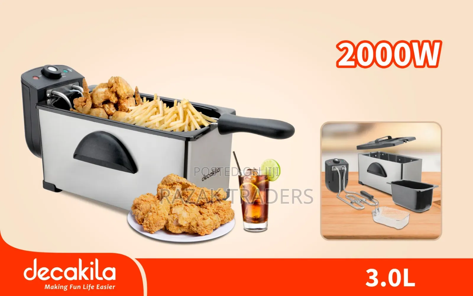 Decakila Deep Fryer 3.0l (Keec056m)
