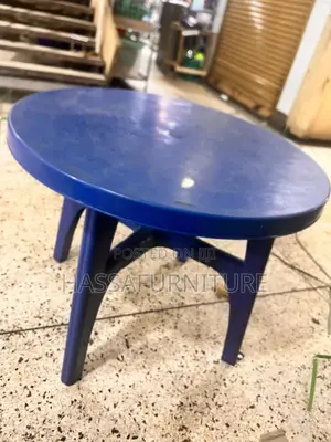 Blue Round Plastic Table