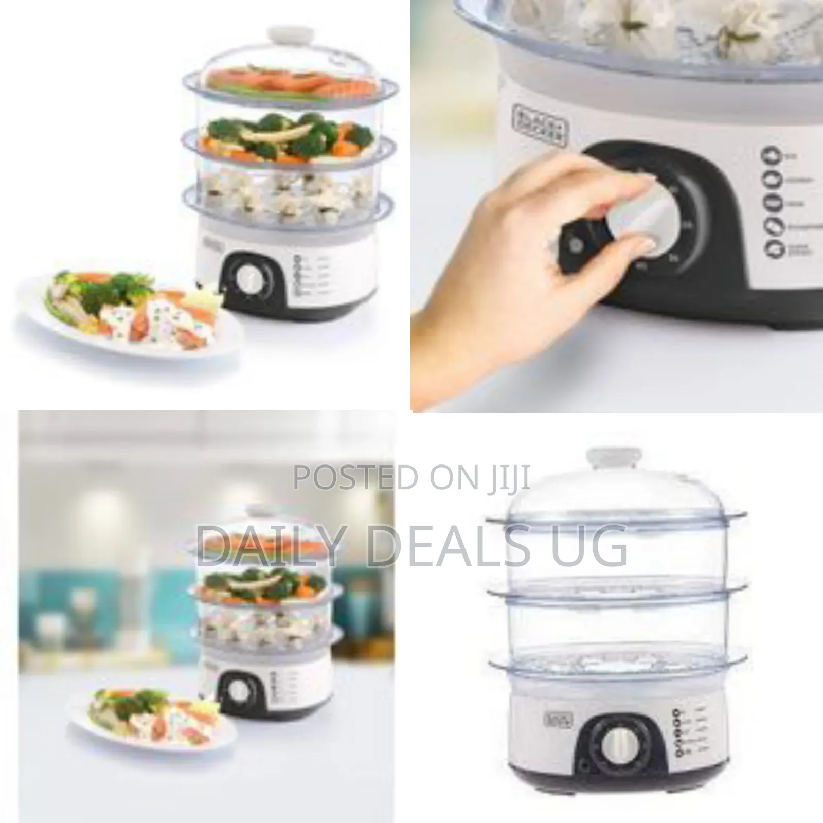 Qayym 10l Vegetable Food Steamer 3-Tier Detachable With Timer