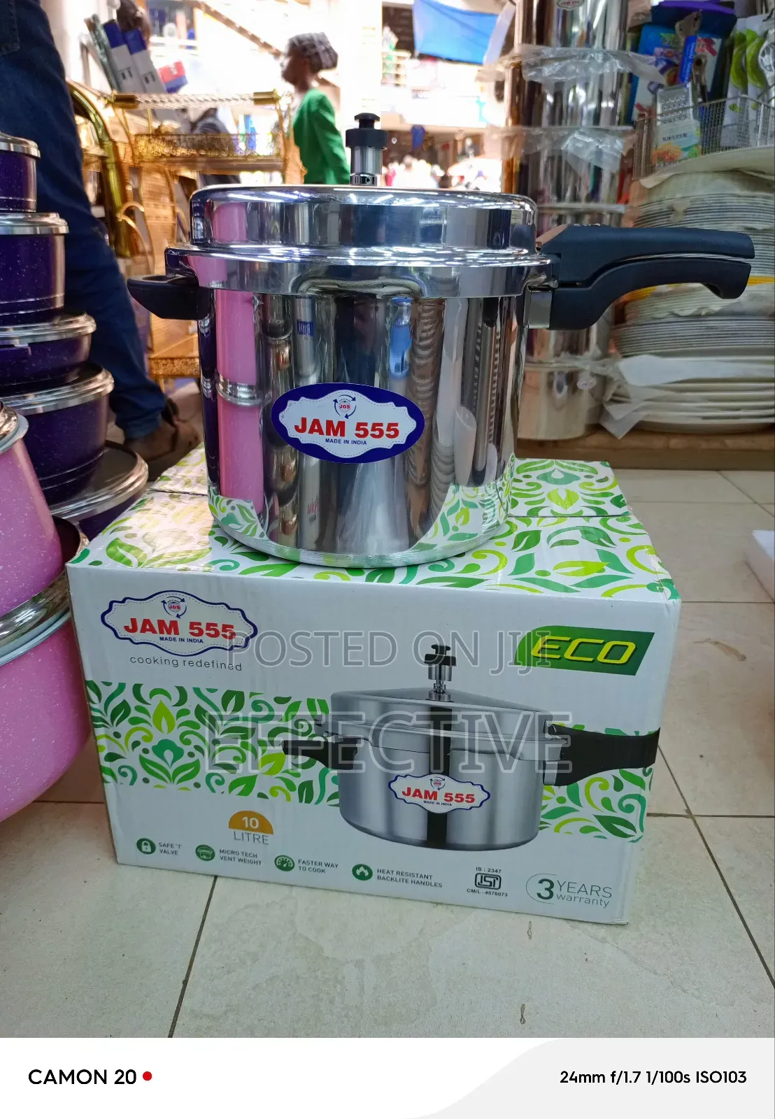 Indian 10-liter Stainless Steel Pressure Cooker.