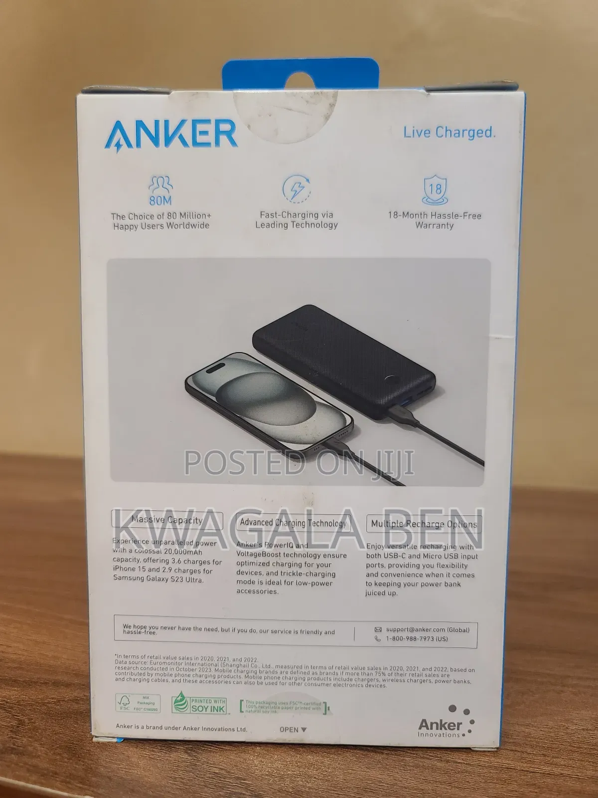 Anker 325 Poweriq 20000mah Power Bank