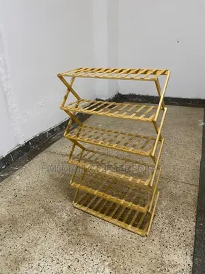Bamboo Foldable Multi Tier Shoe Rack