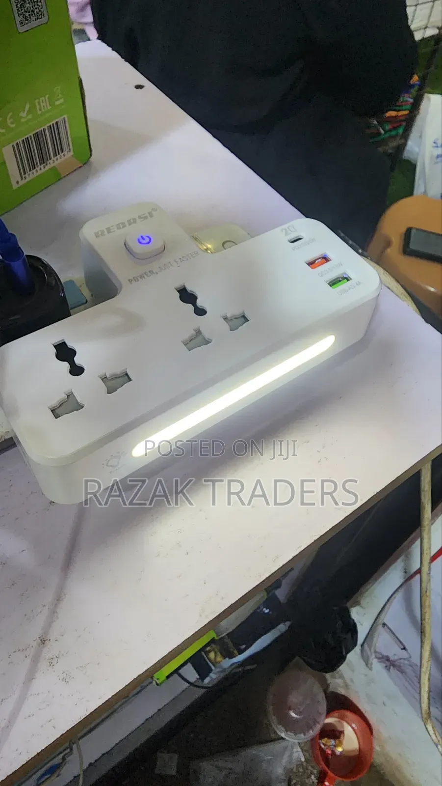 3in1 Dual Usb Universal Socket With Type C and Light