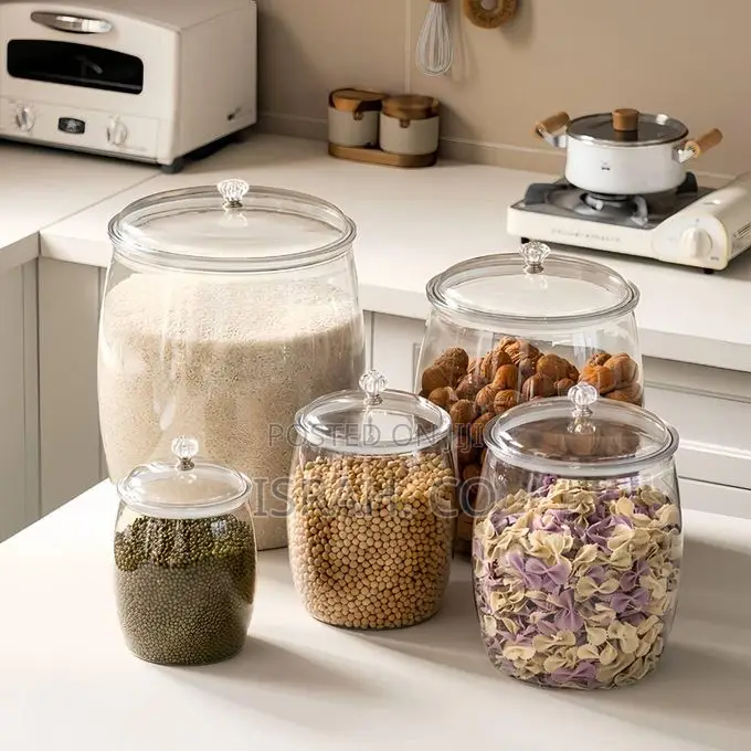 5 Piece of Acrylic Gallon Cookie Jars