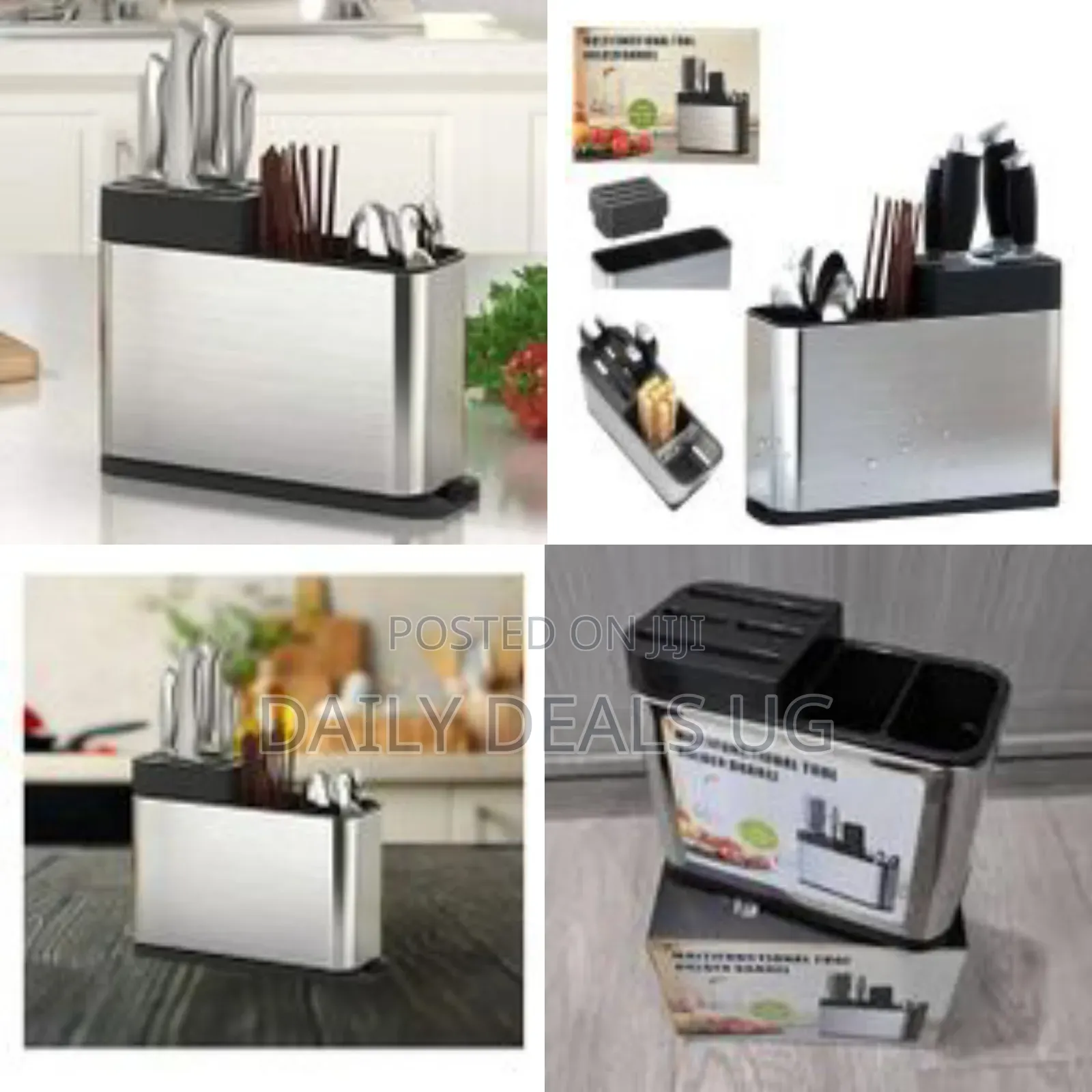 Kitchen Utensil Holder Block With Drainboard Cutlery Rust Proof
