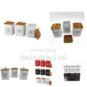 Squre Tea Coffee Sugar Canisters - Tea Coffee Sugar Set (3)