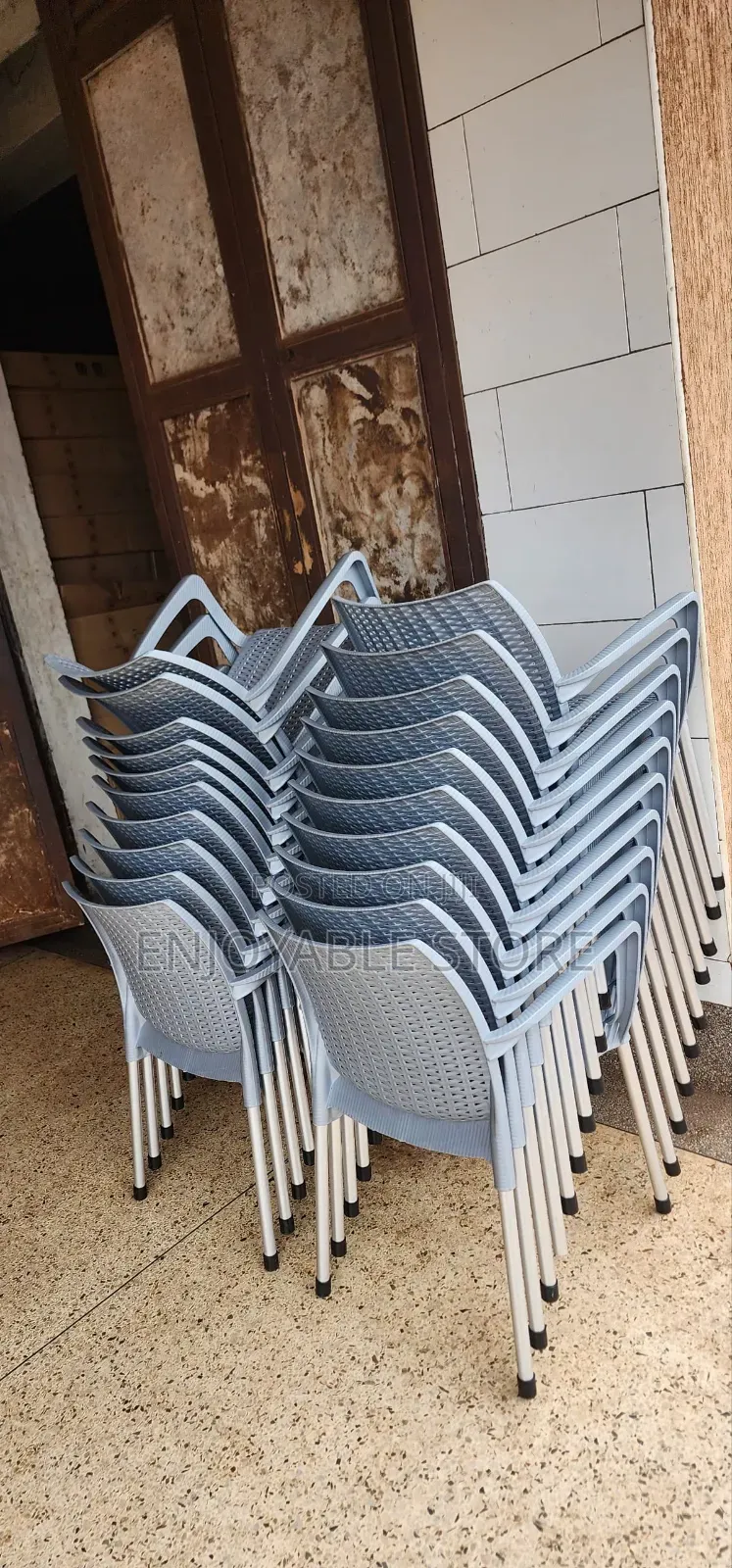 Garden Plastic Chairs Plastic Chairs With Steel Stands*