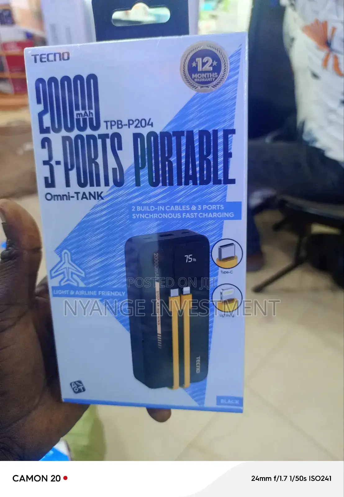 20000 Tecno Fast Charge Power Bank. Power Bank