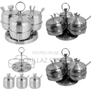 3 PCS Stainless Steel Rotating Spice Storage Containers.