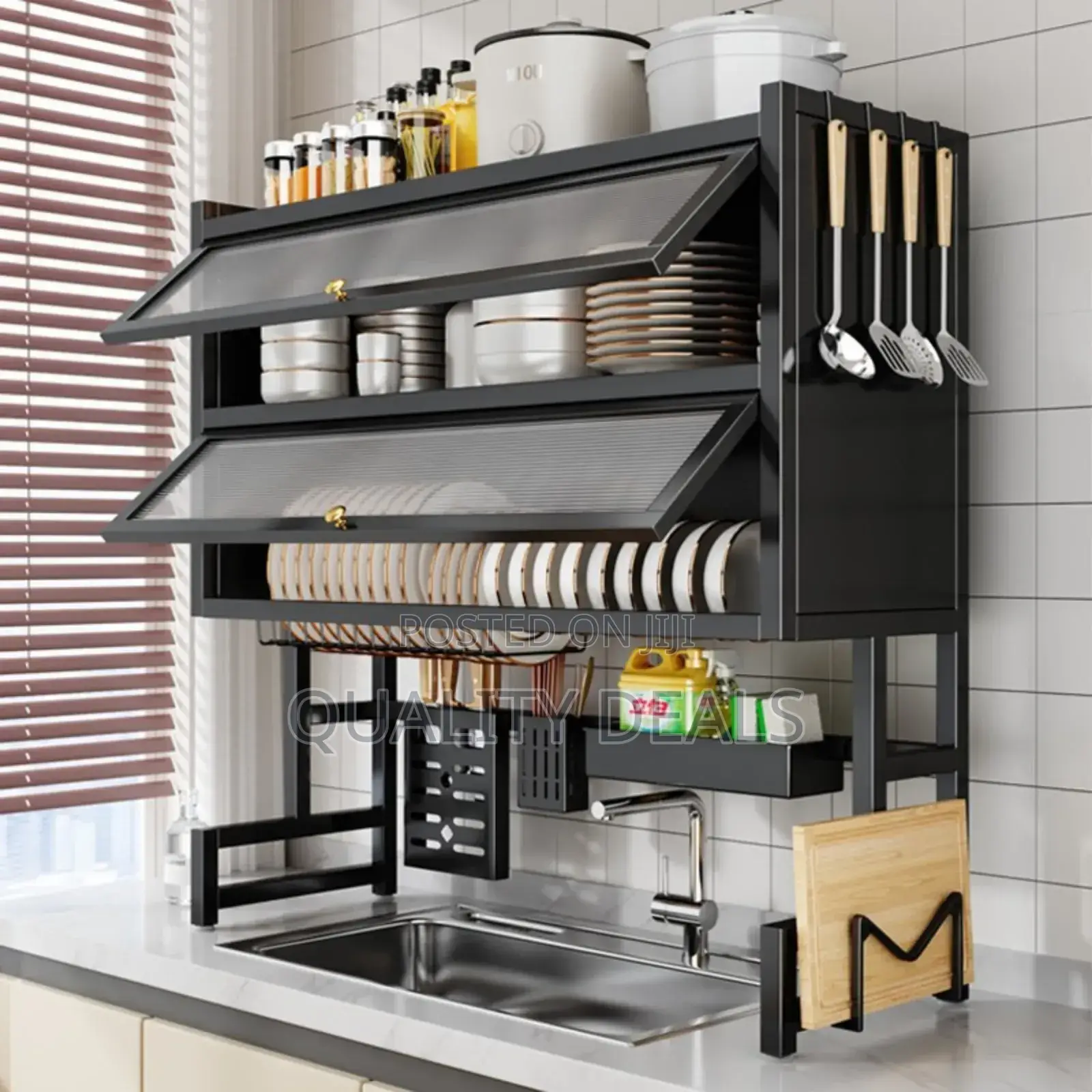 Double Cabinet Over the Sink Dish Rack