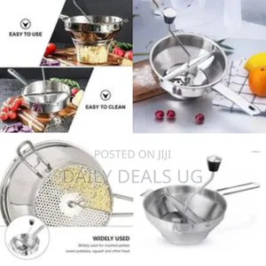 Potato Masher Food Mill for Straining Grating Fruits Vegetables, Silve