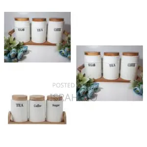 Tea, Coffee, Sugar Ceramic Canisters