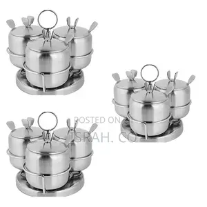 3 Piece Stainless Steel Spice/Sugar Set-Silver