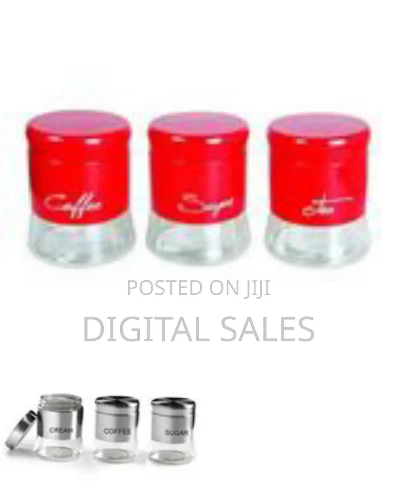 Et of 3 Storage Jars for Kitchen - 400ml Glass Jars With Shaker