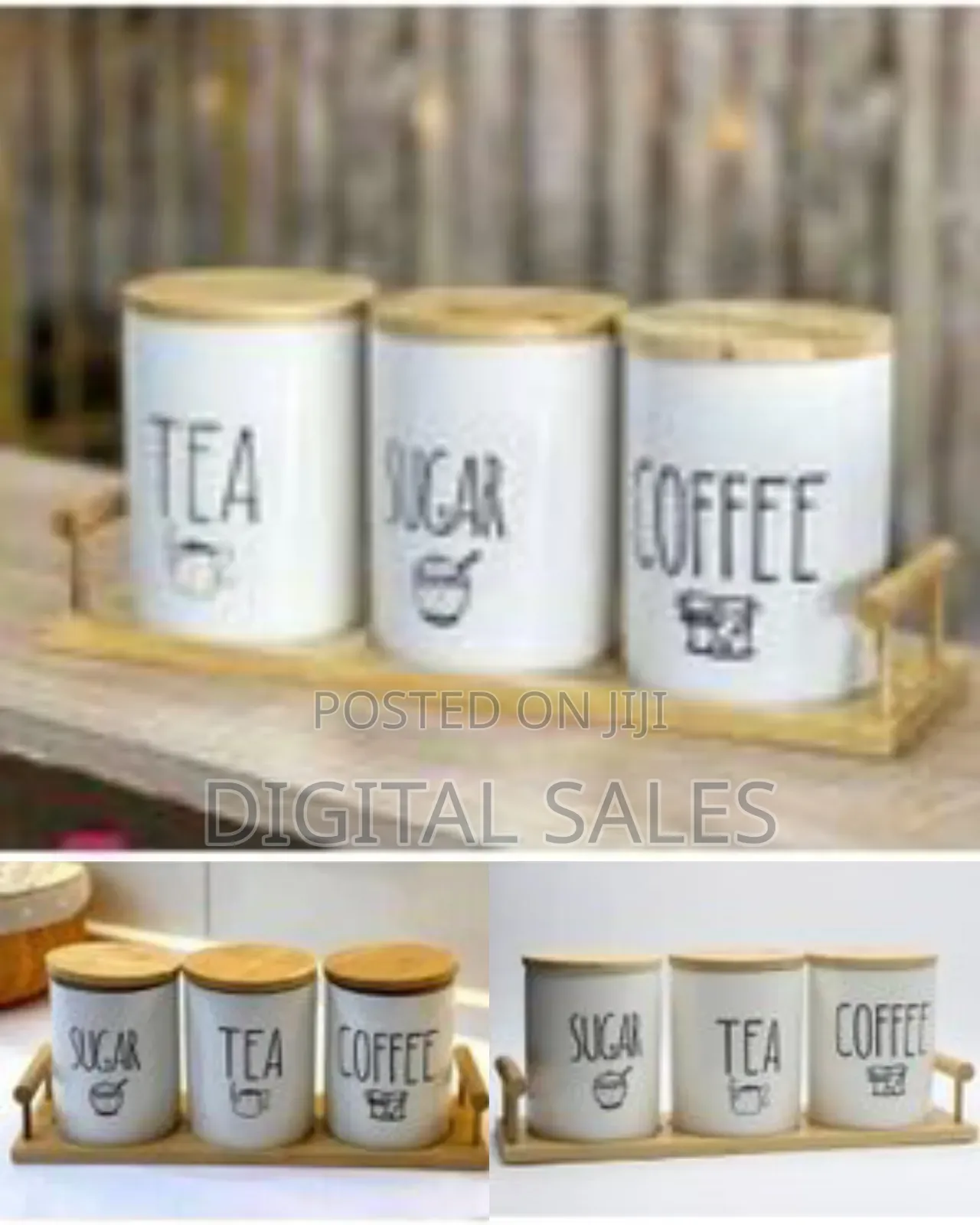 Rustic Classic 3-Pack Airtight Jars Porcelain Canisters