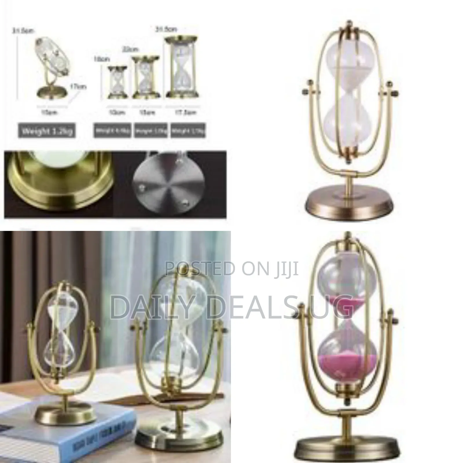 24*12cm Transparent 360° Flipping Sand Clock Timer Vintage Sand Watch