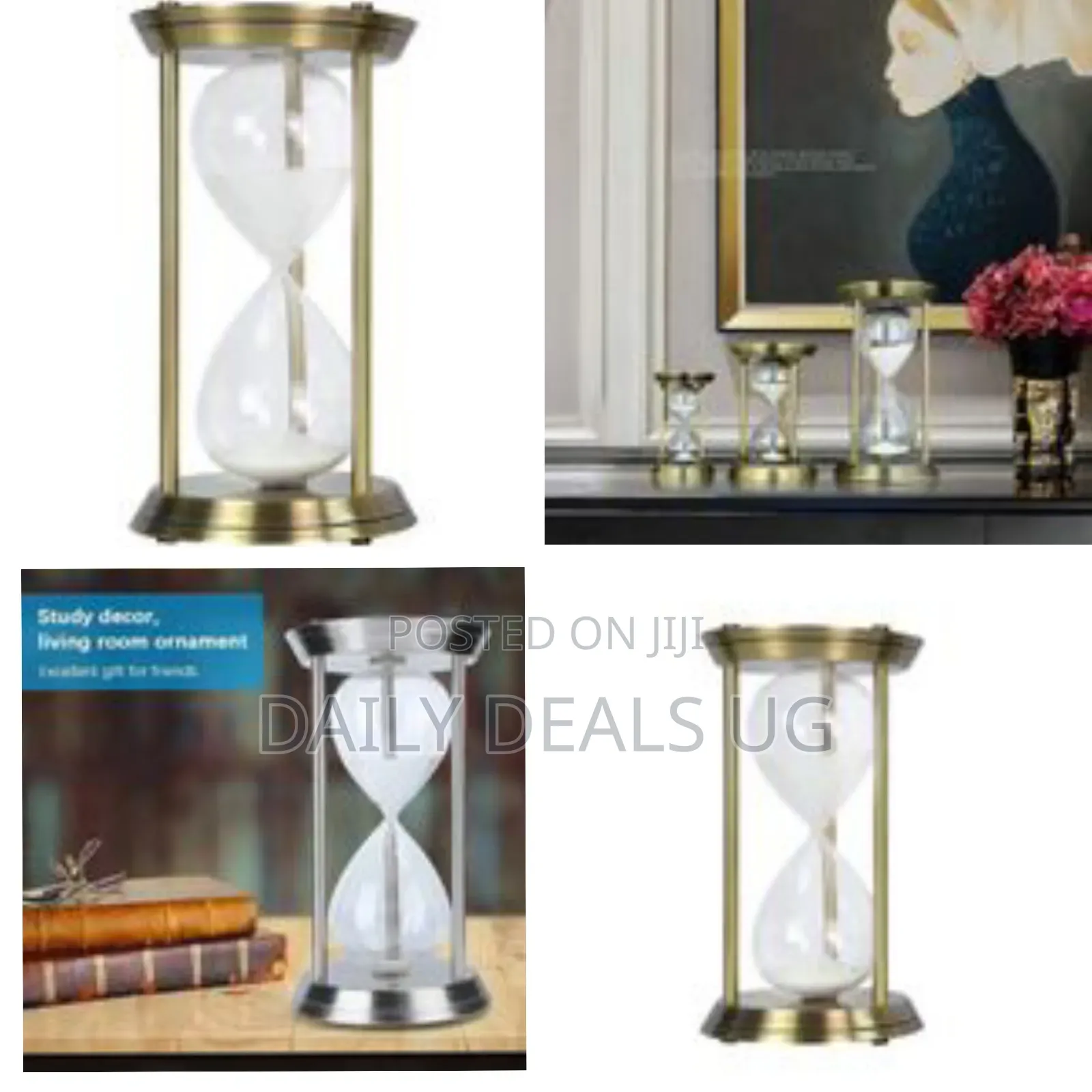 18*10cm Sand Timer Rotating Hourglass Brass Tone 15 30 60 Minutes