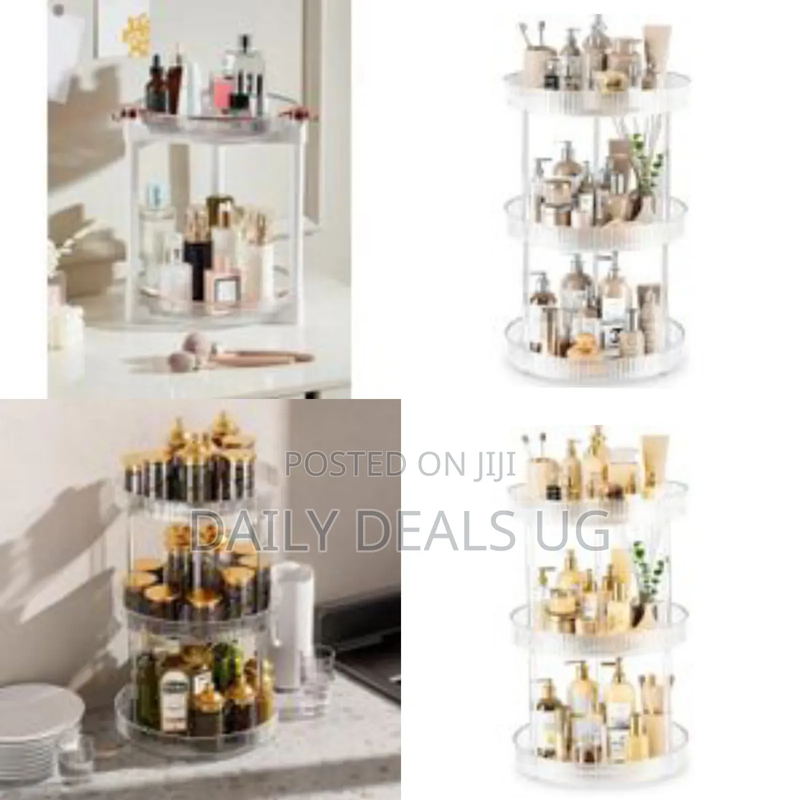 360° Rotating Storage Vanity Spinning Tray 3-tier Turntable Spice Rack