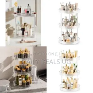 360° Rotating Storage Vanity Spinning Tray 3-tier Turntable Spice Rack