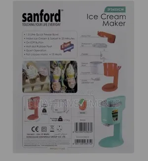 Sanford Ice Cream Maker, 1000ml Bowl, 15w,