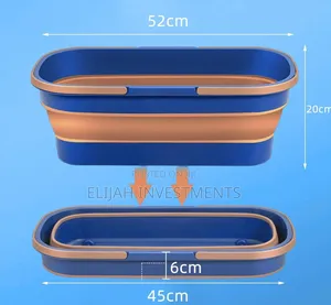 Large Flat Foldable Cleaning Bucket With Mop