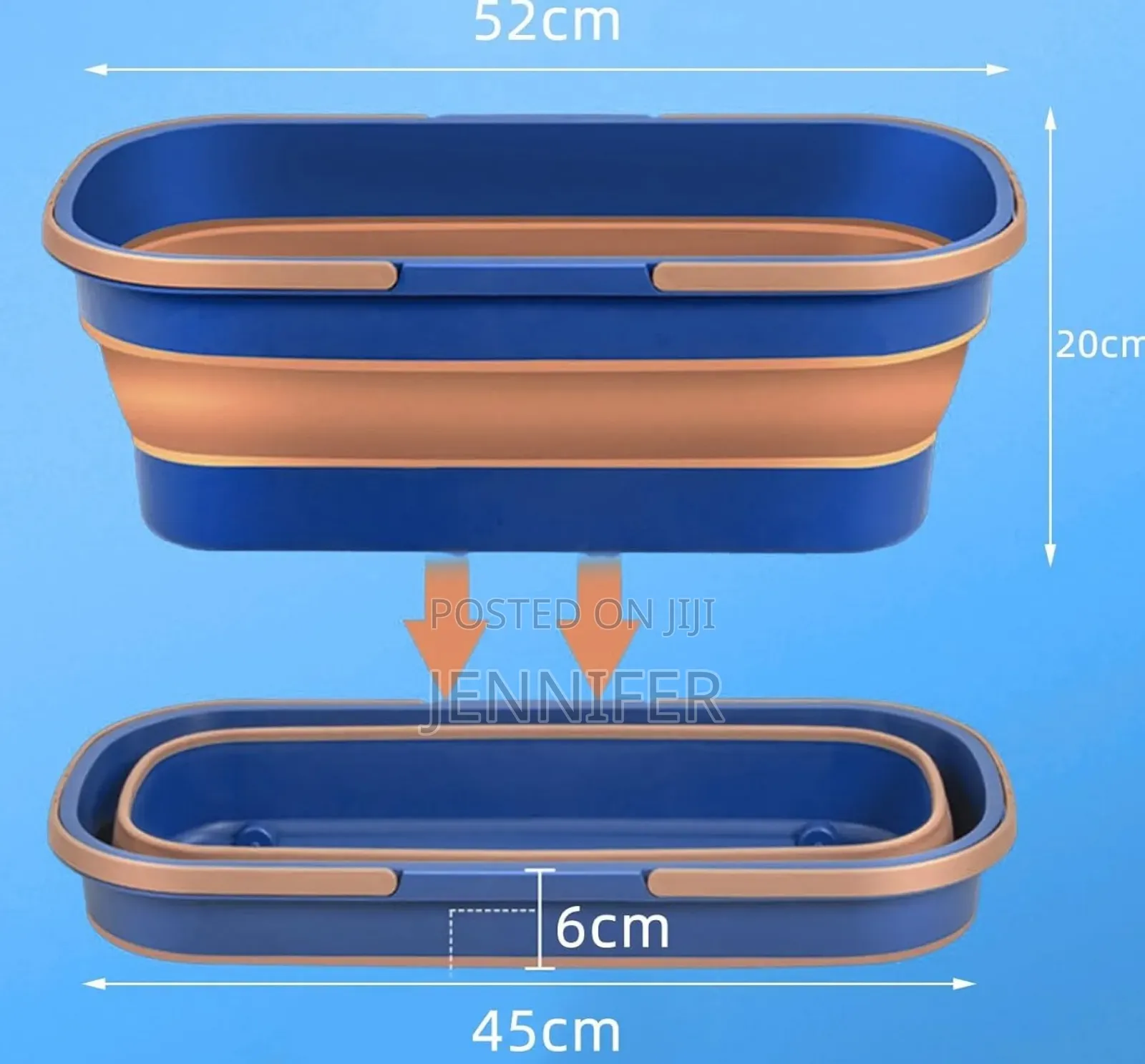 Large Flat Foldable Cleaning Bucket With Mop