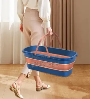Large Flat Foldable Cleaning Bucket With Mop
