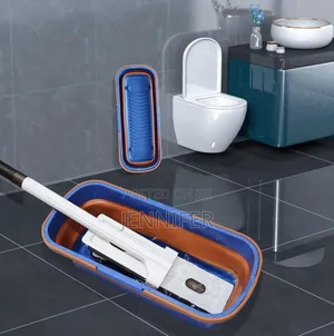 Large Flat Foldable Cleaning Bucket With Mop