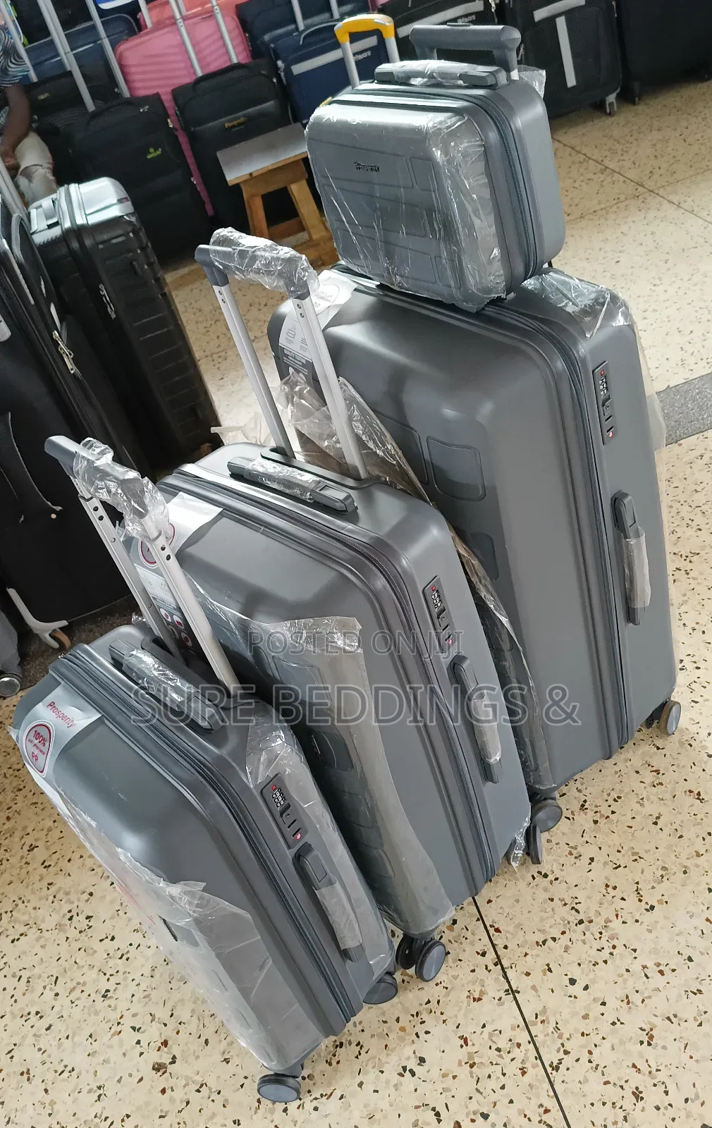 4 PCS Prosperity Rubber Suitcases