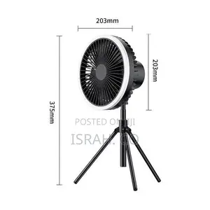 Camping Fan With Led Light, 10000mah Rechargeable