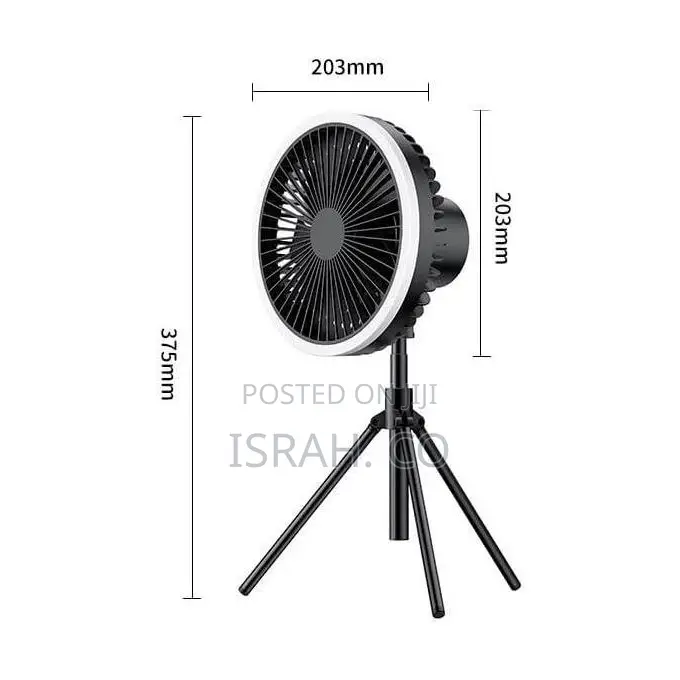 Camping Fan With Led Light, 10000mah Rechargeable