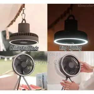 Camping Fan With Led Light, 10000mah Rechargeable