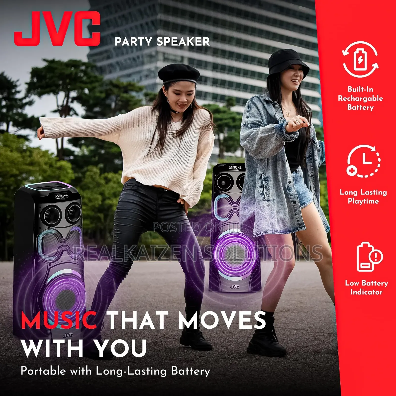 JVC Hifi Portable Party Speaker With Wireless Microphone