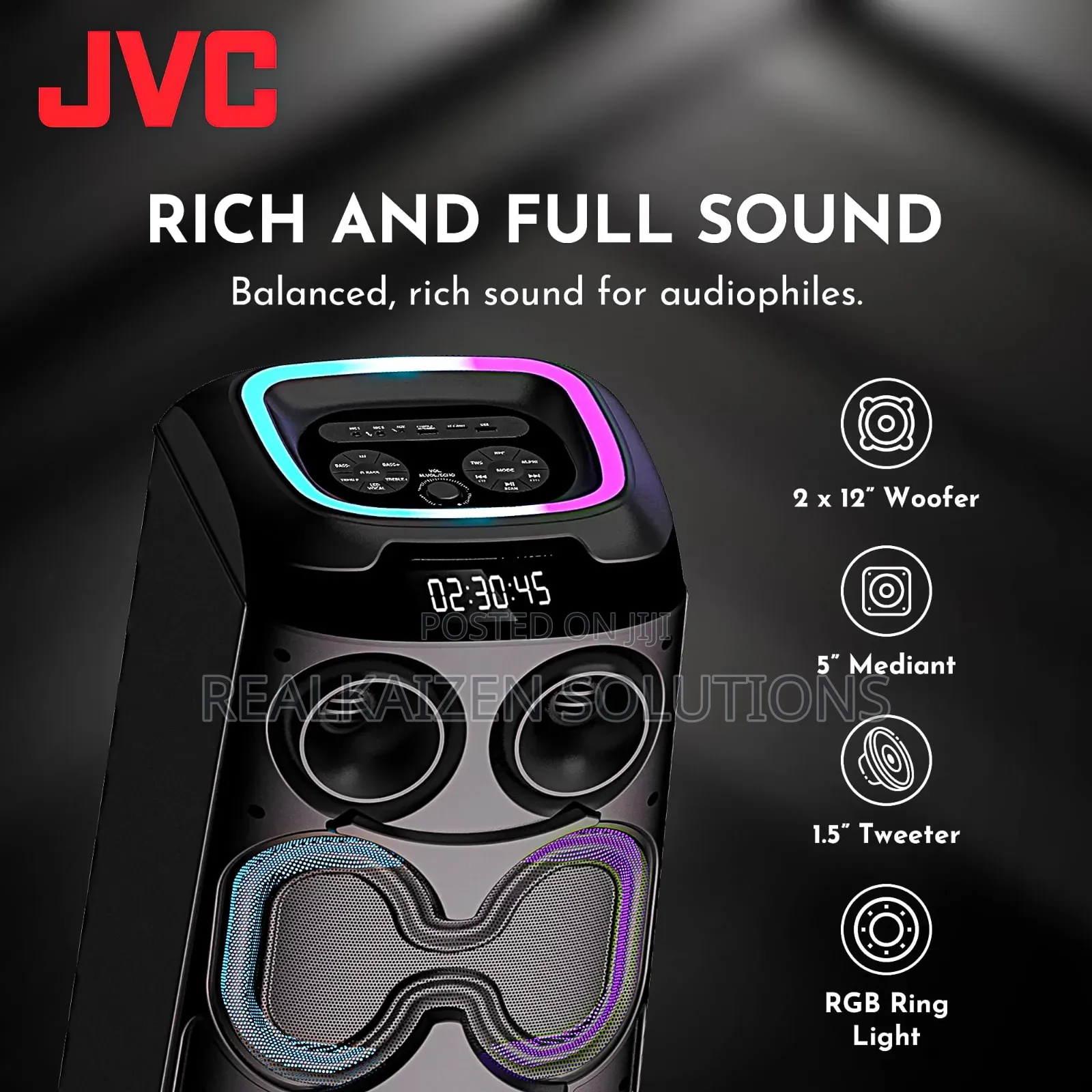 JVC Hifi Portable Party Speaker With Wireless Microphone