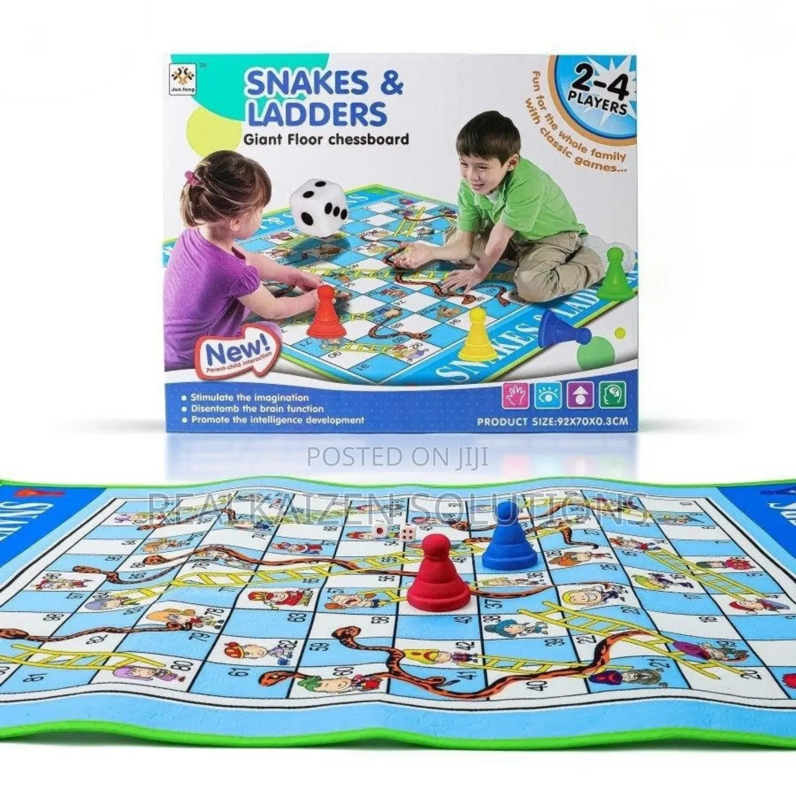Giant Snakes and Ladders Game Play Mat 92x70cm