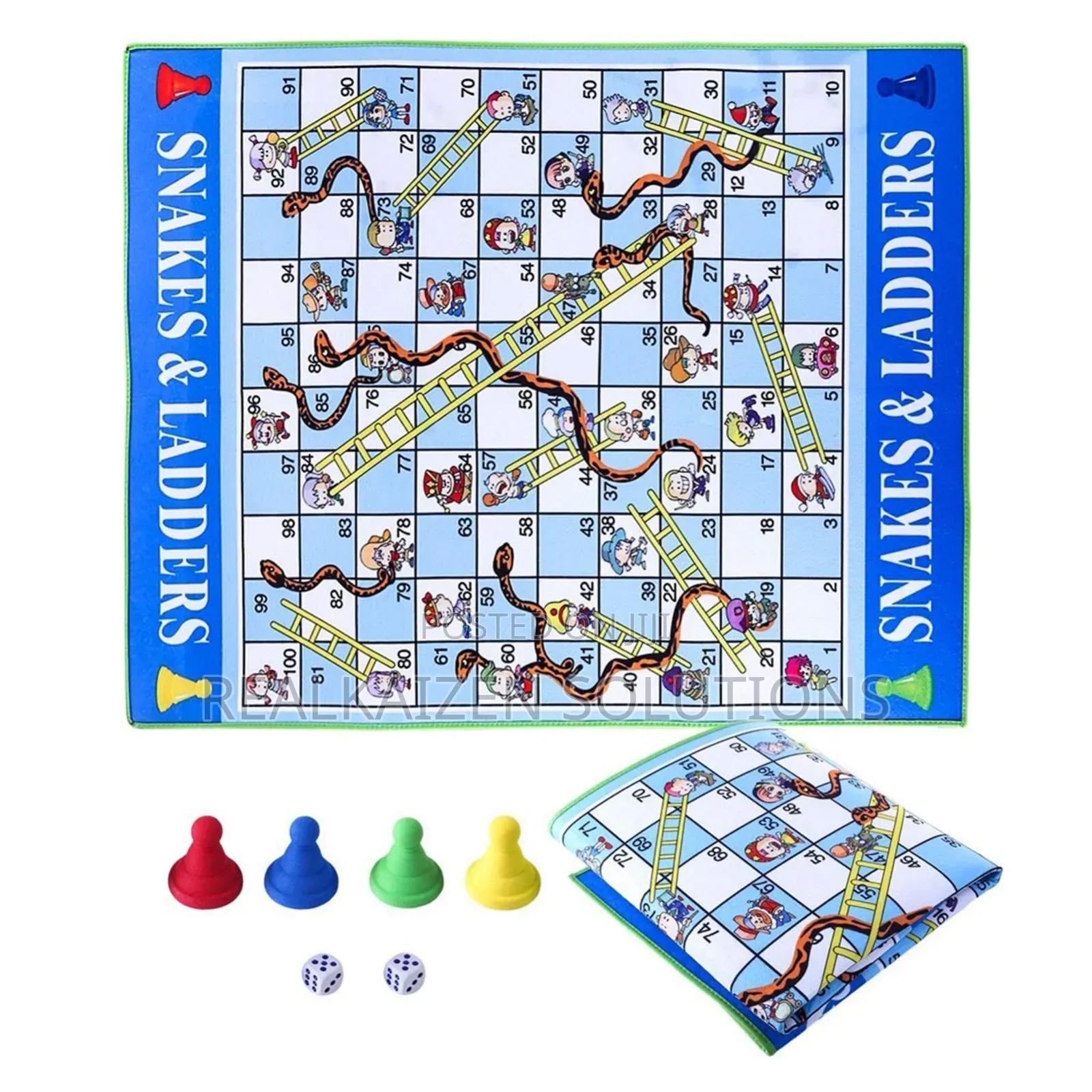 Giant Snakes and Ladders Game Play Mat 92x70cm
