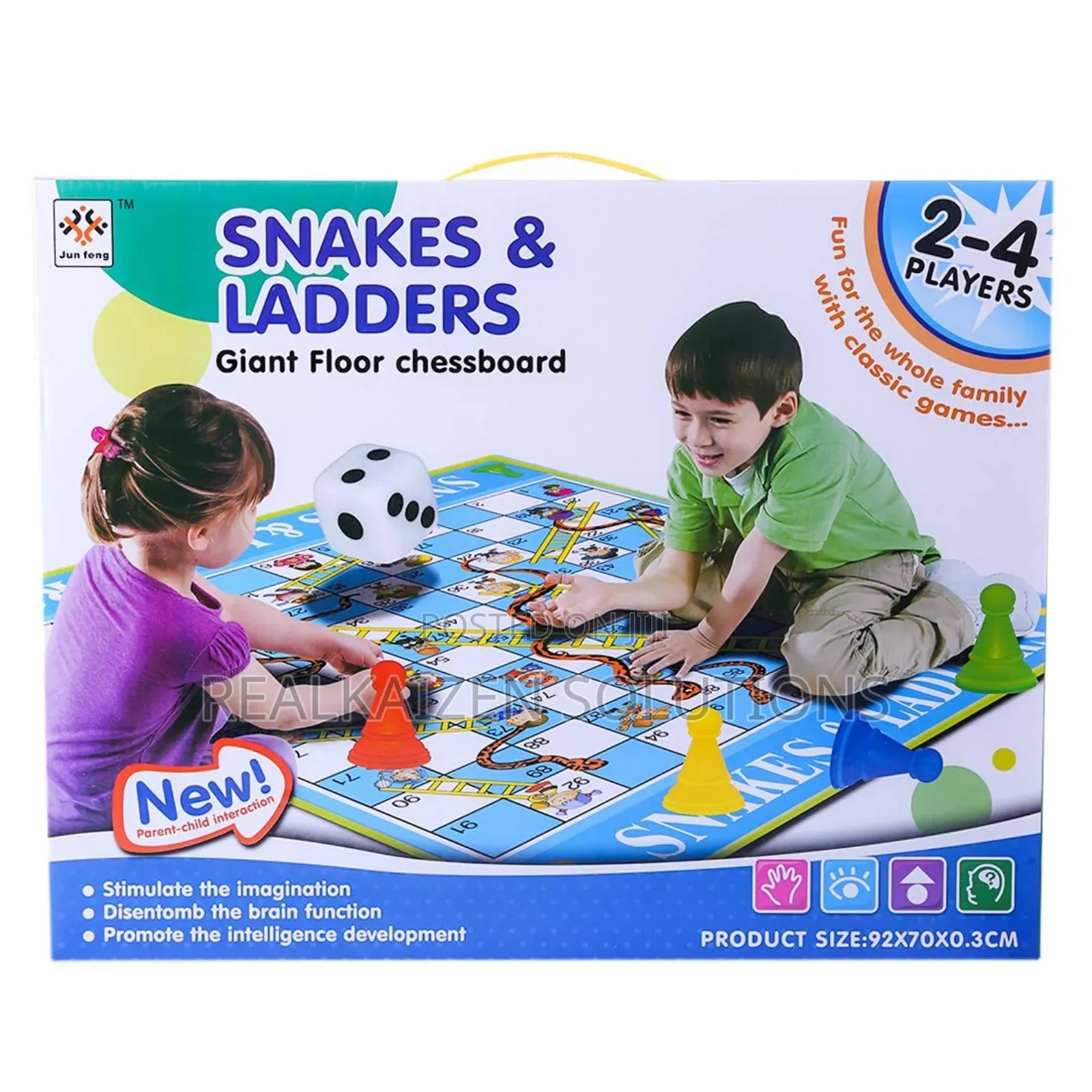 Giant Snakes and Ladders Game Play Mat 92x70cm